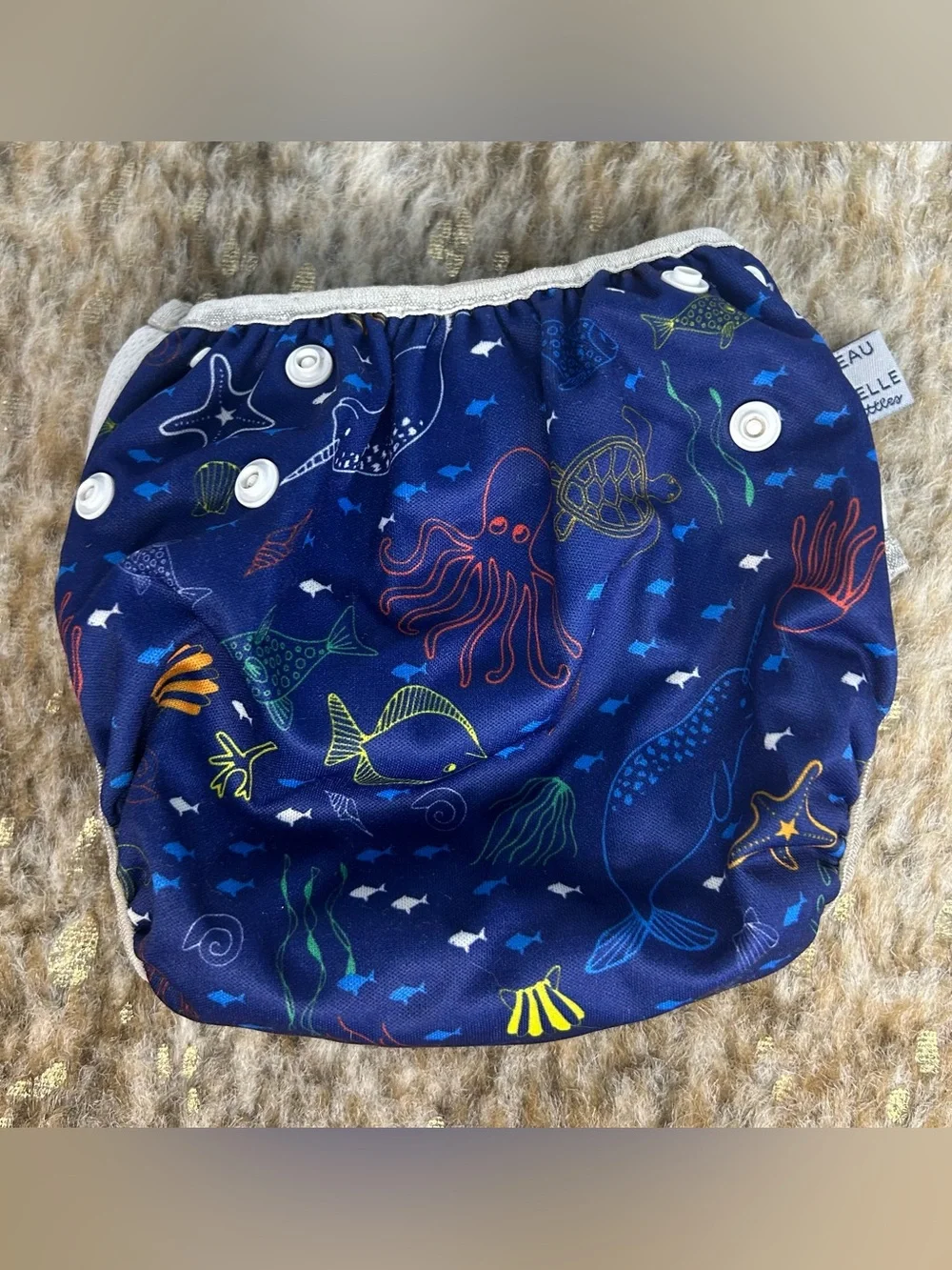 5 for $25🔥Beau & Belle Sea Print Reusable Swim Diaper 0-36 Months